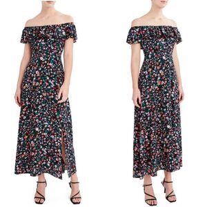BCBG Paris Off-Shoulder Maxi Dress floral pretty feminine sz M garden cottage